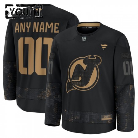 New Jersey Devils Hockeydrakt Custom Fanatics Military Appreciation Practice 2024-25 Svart - Barn